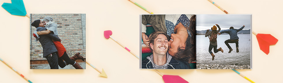 Valentine's Day photo book spread