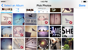 Import images from Photo Library Import images from Photo Library